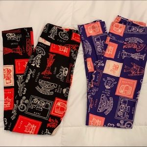 Pair of Toy Story theme LuLaRoe leggings One Size